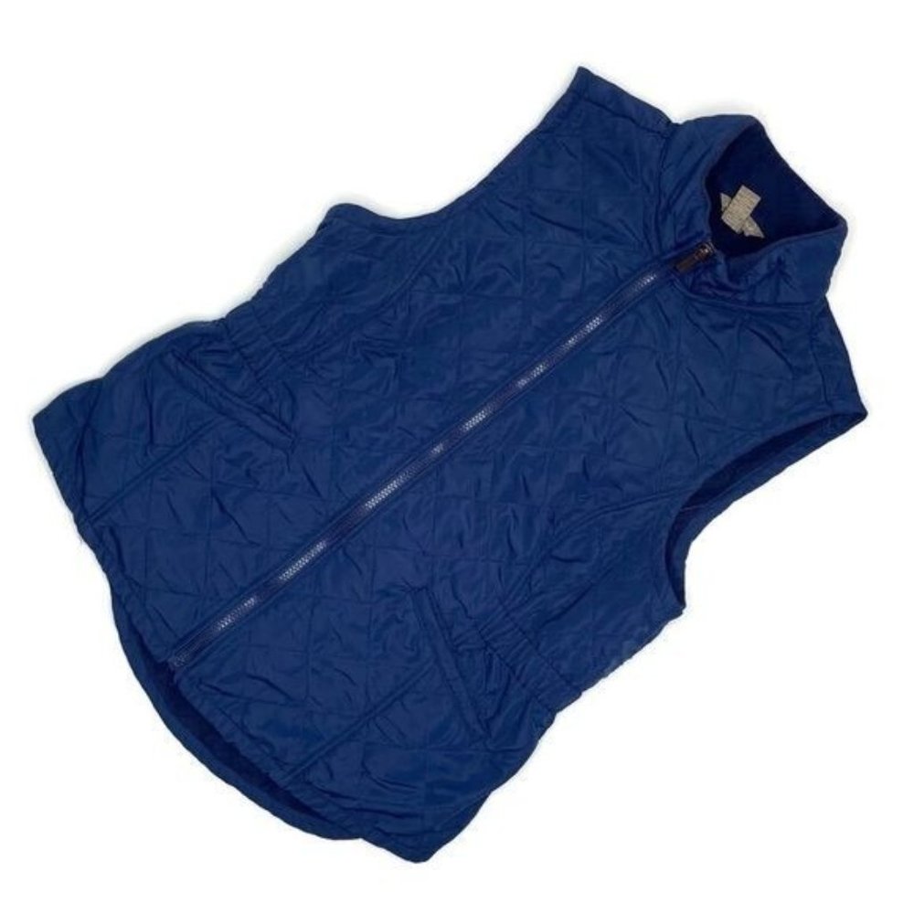 Bit and bridle blue puffer vest jacket shirt large ( looks to run small ) equest